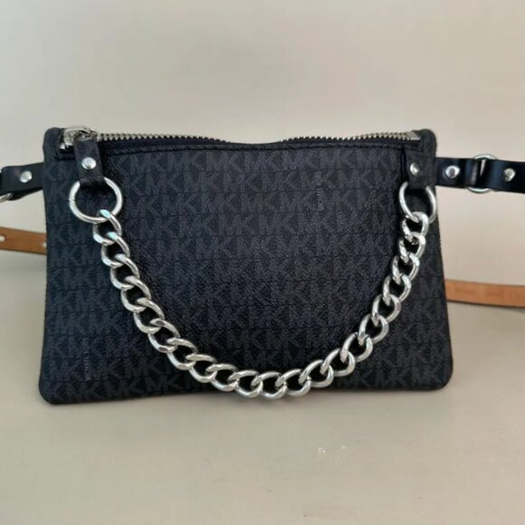 Michael Kors Leather Belt Bag | Crossbody Purse Chic Waist Pack - Picture 3 of 5